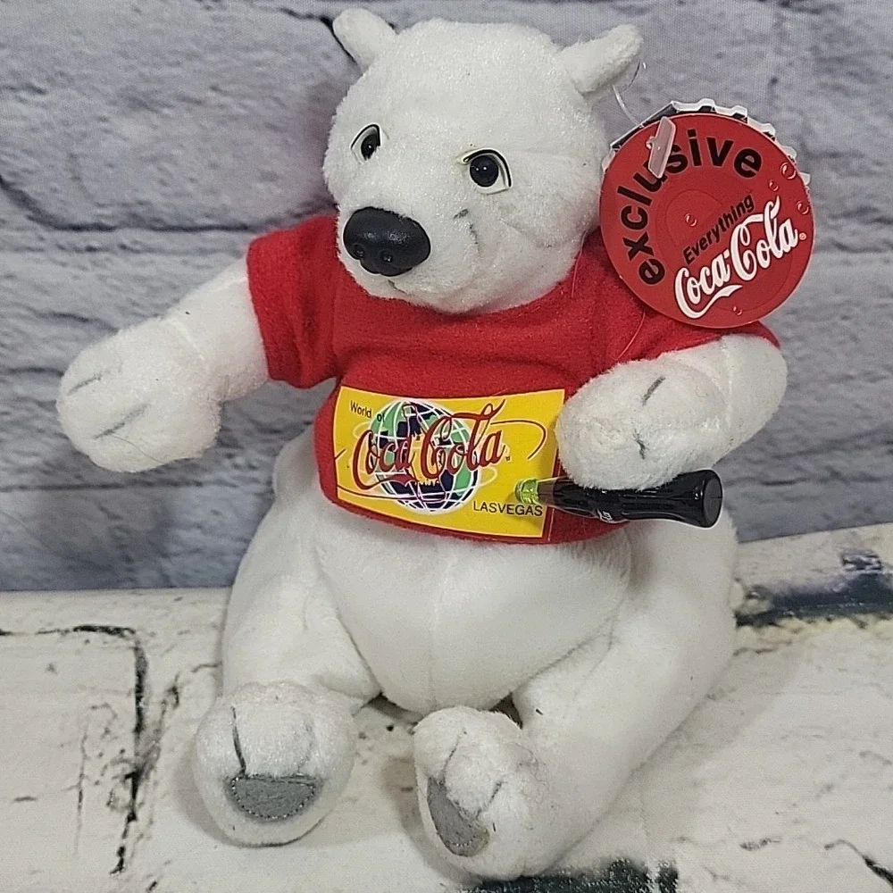 Vintage 90s Coca Cola Coke Advertising Beanbag Plush Lot Of 3 W/Bottles And Tags